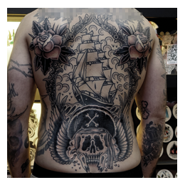 Gaser tattoo backpiece
